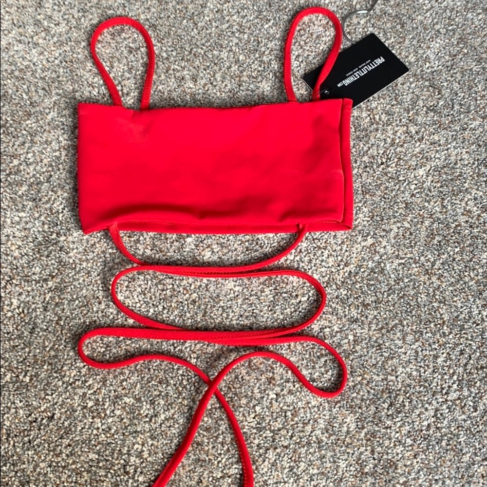 Pretty little thing red crop top